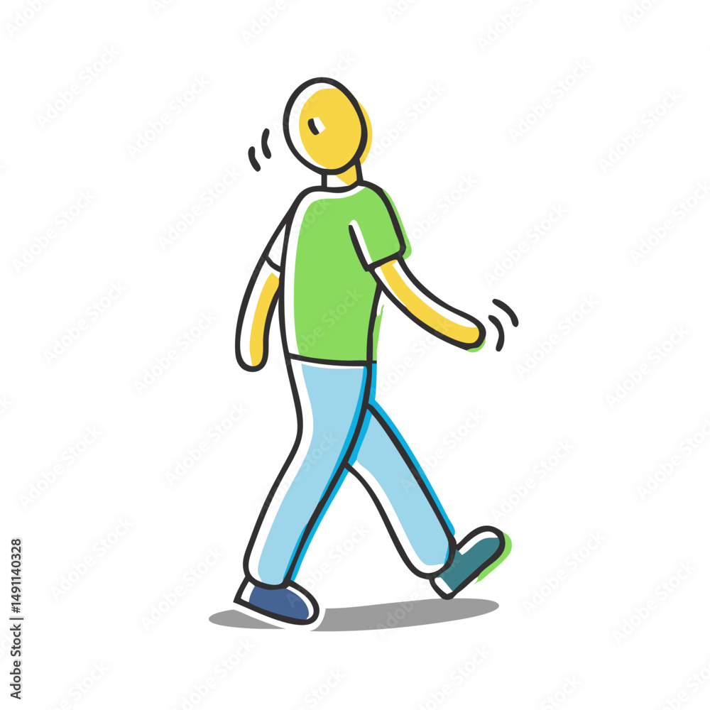 Obraz premium man walking icon, man walking vector illustration-simple illustration of man walking, perfect for man walking logos and icons