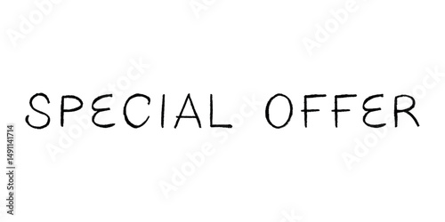 Special offer lettering Handwritten word Modern brush calligraphy Template for marketing ad, print, web, banner, poster, flyer Ink illustration