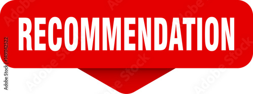 recommendation sticker. recommendation sign on transparent background