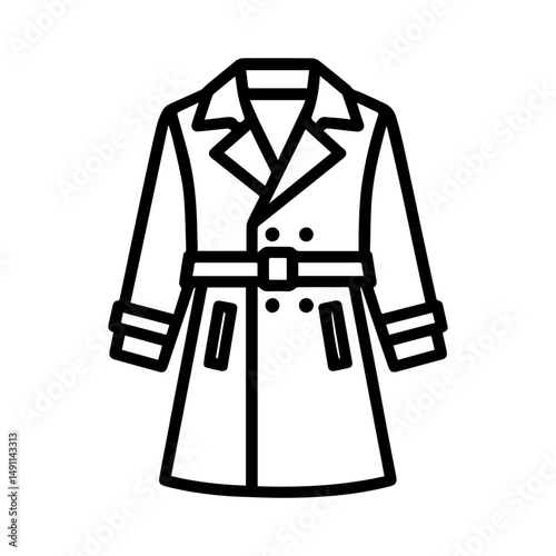 line icon trench coat on white background vector
Vector icon clothes and shoes