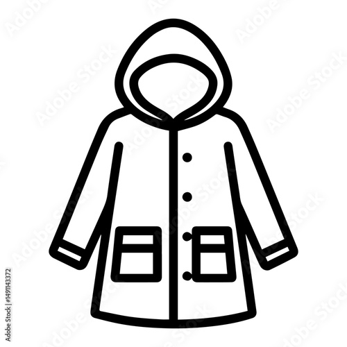 line icon raincoat on white background vector
Vector icon clothes and shoes