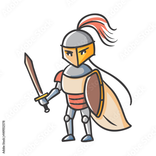 medieval knight icon, medieval knight vector illustration-simple illustration of medieval knight, perfect for medieval knight logos and icons