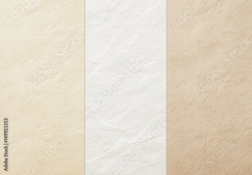 Three vertical strips of textured neutral tones.