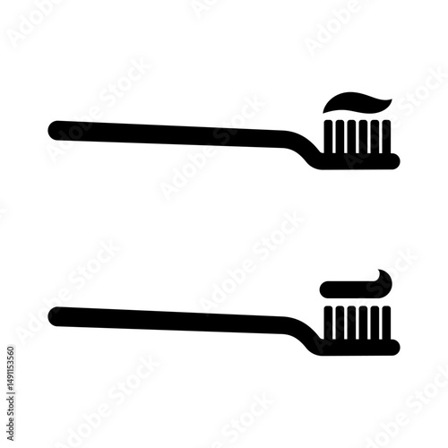 Toothbrush icon. Toothbrush icons.