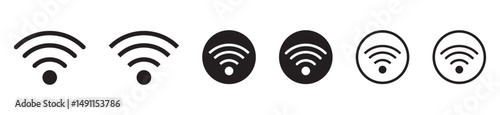 Wireless and wifi icon or wi-fi icon. Set of wi-fi icons for remote internet access.