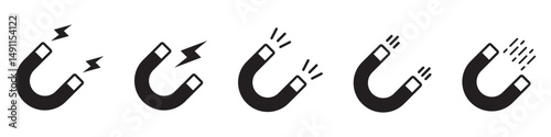 Magnet icon. Magnet icons set.