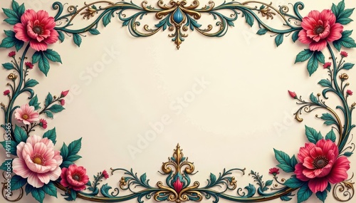 Intricate floral damask, elegant swirls and vines , texture, repeat