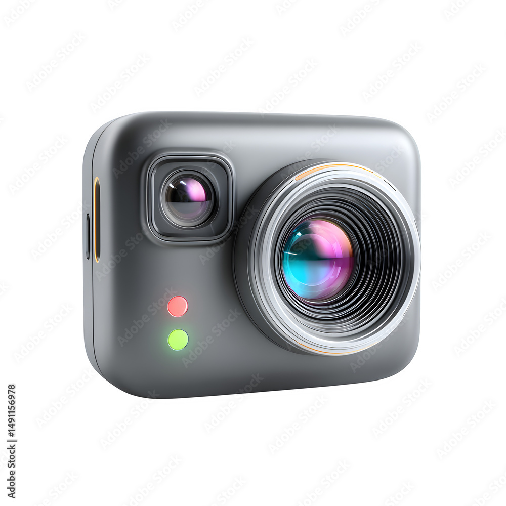 a 3D streaming camera icon, isolated on white background a 3D streaming camera icon, isolated on white background