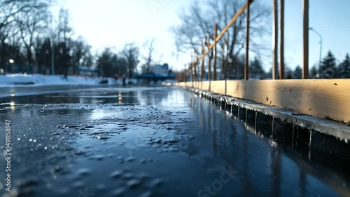 Wallpaper Mural Time-lapse effect of a concrete slab drying, with wooden formwork and reinforcing bars visible at different curing stages. Torontodigital.ca