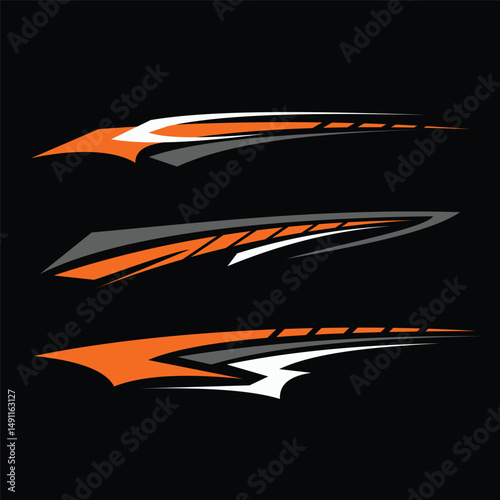 car wrapping decal design vector. car modification decals
