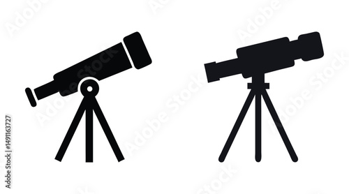 Telescope icon, telescope silhouette vector illustration-simple silhouette illustration of telescope, perfect for telescope logos and icons