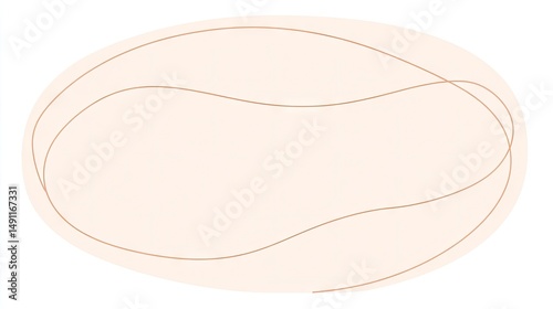 Abstract oval shape with subtle linear design.