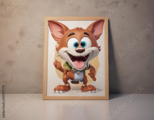 Cartoon photo mockup template, fun & dynamic design,  funny,  design,  fun