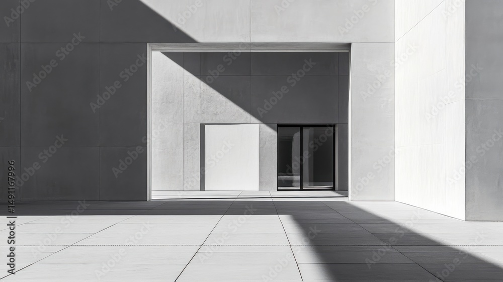 Obraz premium Modern Minimalist Architecture with Shadows and Geometric Shapes