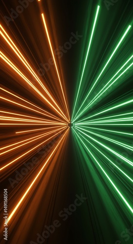 Neon Burst: Green & Amber Light Speed