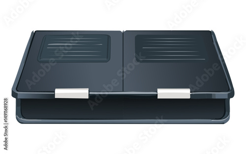 black desk paper organizer - vector illustration