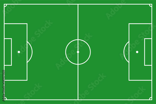 A football field schema highlighting strategic markings, designed for sports analysis, coaching visuals, and tactical planning.