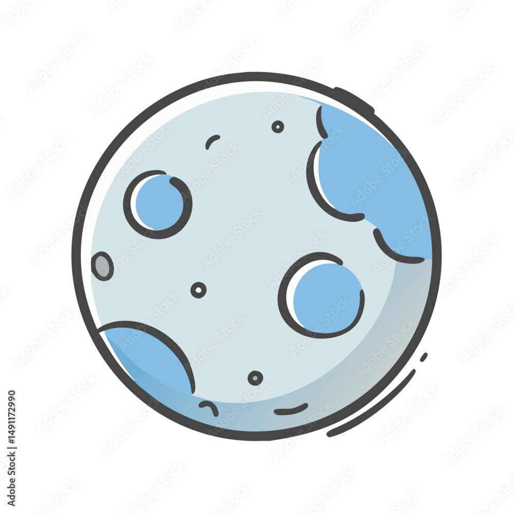Obraz premium moon flat icon, moon flat vector illustration-simple illustration of moon flat, perfect for moon flat logos and icons