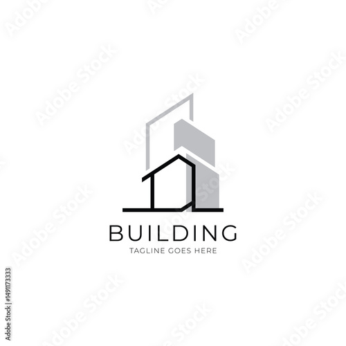 Letter D building logo for architecture, construction and real estate company. Property logo template for your brand.