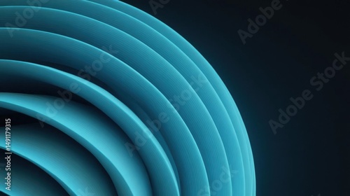 Abstract digital art piece with a dark blue background. it features a series of curved lines that create a sense of depth and dimension.
