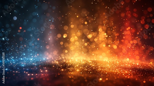 Abstract lightscape, warm and cool tones