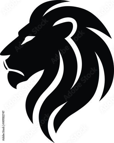 Wallpaper Mural Lion Head Powerful Silhouette, Lion Logo Vector Graphic Torontodigital.ca