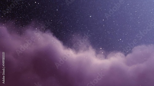Night sky filled with stars. the sky is a deep purple color and the stars are scattered across it, creating a beautiful and serene atmosphere.