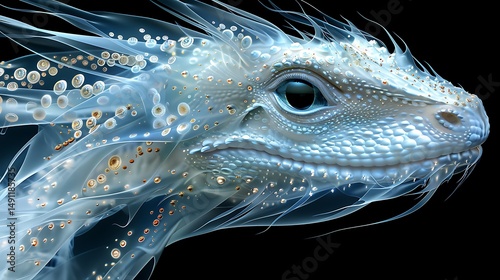Mystical dragon head, ethereal
