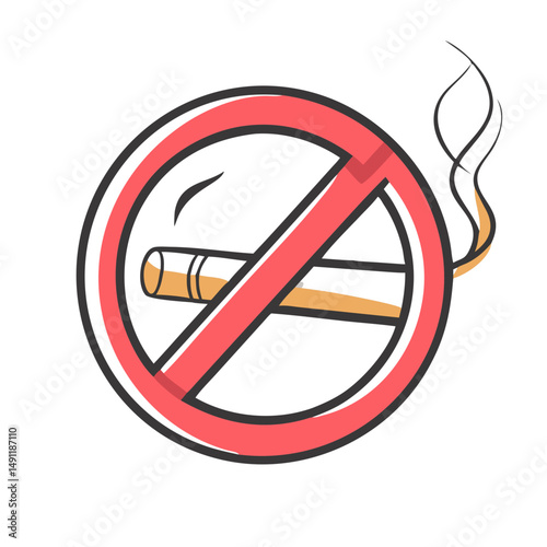 no smoking icon, no smoking vector illustration-simple illustration of no smoking, perfect for no smoking logos and icons