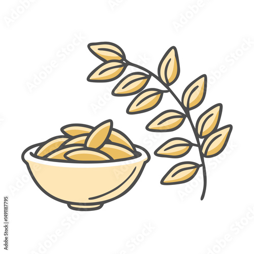 oats icon, oats vector illustration-simple illustration of oats, perfect for oats logos and icons