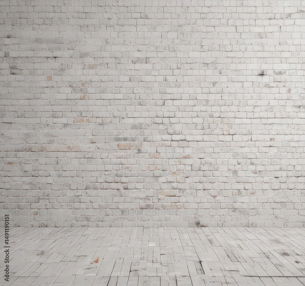 Fototapeta premium Clean white brick wall background, perfect for overlay , elegant, simple, wall