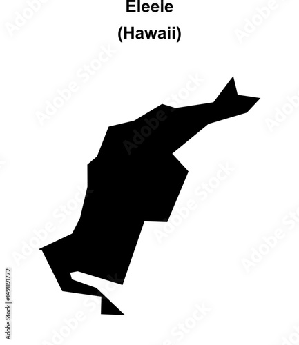 Eleele (Hawaii) blank outline map