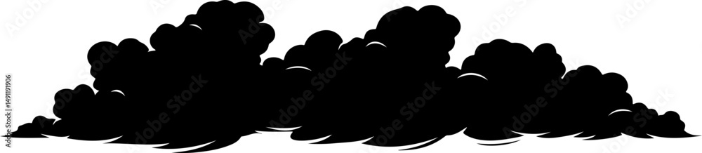 Silhouette Graphic of Cumulus Clouds Silhouette Graphic of Cumulus Clouds