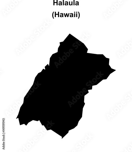 Halaula (Hawaii) blank outline map