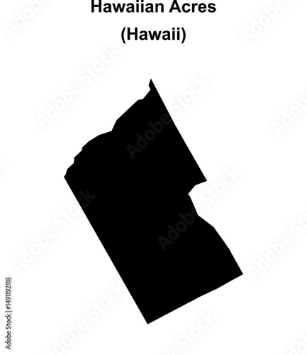 Hawaiian Acres (Hawaii) blank outline map