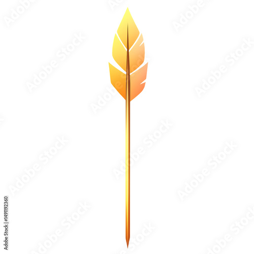 Sleek Arrow with Smooth Gentle Gradient Transitions Isolated on Transparent Background