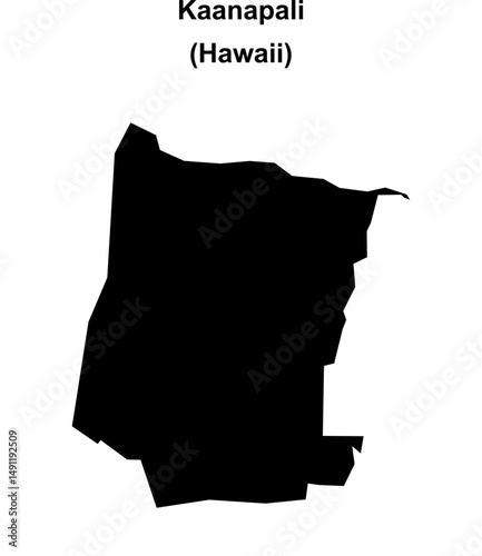 Kaanapali (Hawaii) blank outline map