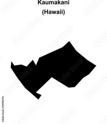 Kaumakani (Hawaii) blank outline map