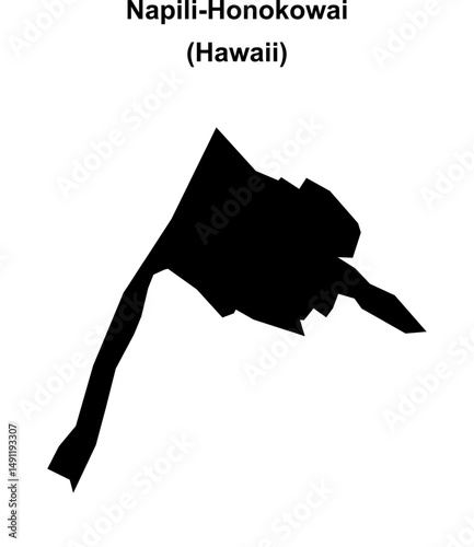 Napili-Honokowai (Hawaii) blank outline map