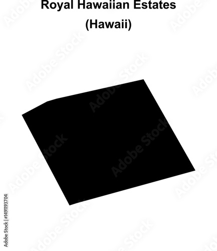Royal Hawaiian Estates (Hawaii) blank outline map