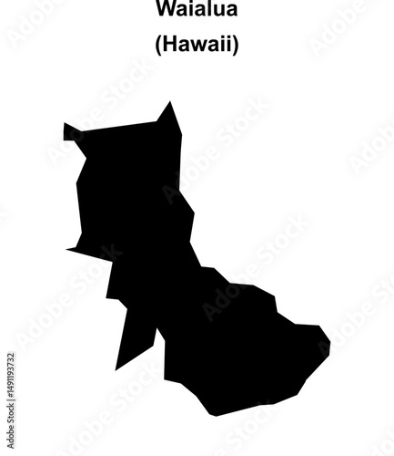 Waialua (Hawaii) blank outline map