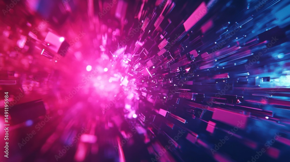 Fototapeta premium Abstract Colorful Light Burst with Dynamic Motion and Energy Effects