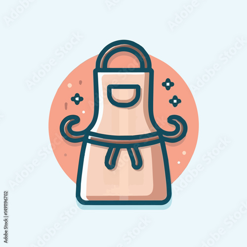 apron, illustration, chef, kitchen, uniform, isolated, restaurant, cook, cooking, vector, culinary, design, food, fabric, background, apparel, work, woman, white, waiter, black, clothing, clothes, ico