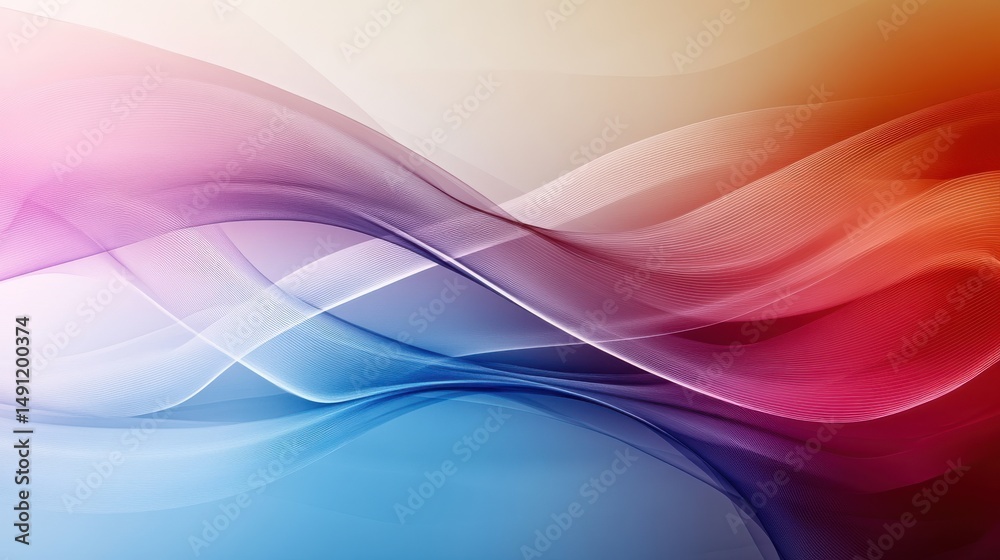 Obraz premium Abstract Waves of Color Flowing Smoothly Across a Gradient Background