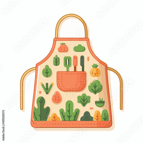 apron, illustration, chef, kitchen, uniform, isolated, restaurant, cook, cooking, vector, culinary, design, food, fabric, background, apparel, work, woman, white, waiter, black, clothing, clothes, ico