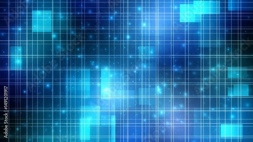 Wallpaper Mural Dynamic blue grid pattern displaying waves of light in an abstract digital landscape Torontodigital.ca