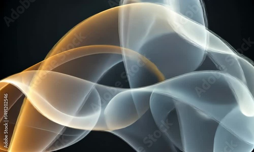 Abstract Orange-White Smoke Painting