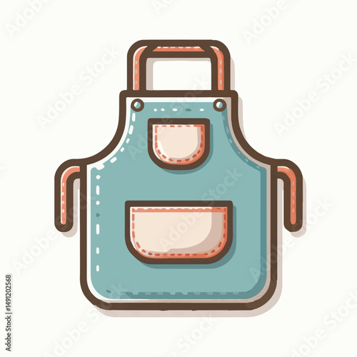 apron, illustration, chef, kitchen, uniform, isolated, restaurant, cook, cooking, vector, culinary, design, food, fabric, background, apparel, work, woman, white, waiter, black, clothing, clothes, ico