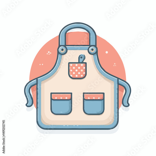 apron, illustration, chef, kitchen, uniform, isolated, restaurant, cook, cooking, vector, culinary, design, food, fabric, background, apparel, work, woman, white, waiter, black, clothing, clothes, ico