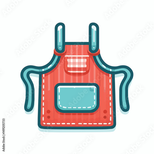 apron, illustration, chef, kitchen, uniform, isolated, restaurant, cook, cooking, vector, culinary, design, food, fabric, background, apparel, work, woman, white, waiter, black, clothing, clothes, ico